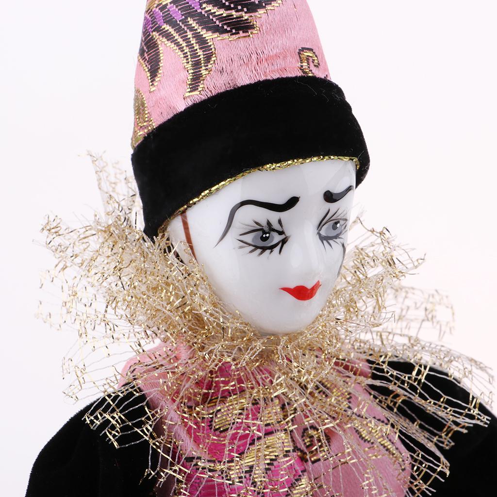 Vintage Collectible Clowns - ตุ๊กตาตัวตลกพอร์ซเลนขนาด 22 ซม. ของสะสม ตุ๊กตาจิ๋วสไตล์วินเทจสำหรับตกแต่งบ้าน เหมาะสำหรับของขวัญวันฮาโลวีนและวันเกิด