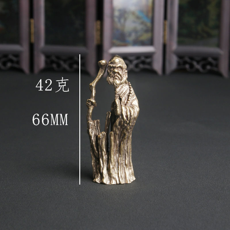 Vintage Collectible Ornaments - รูปปั้นพระเซนโบราณทำจากทองเหลือง ของตกแต่งโต๊ะทำงาน งานฝีมือสะสม ของโบราณ งานทองเหลืองโบราณ ขายส่ง
