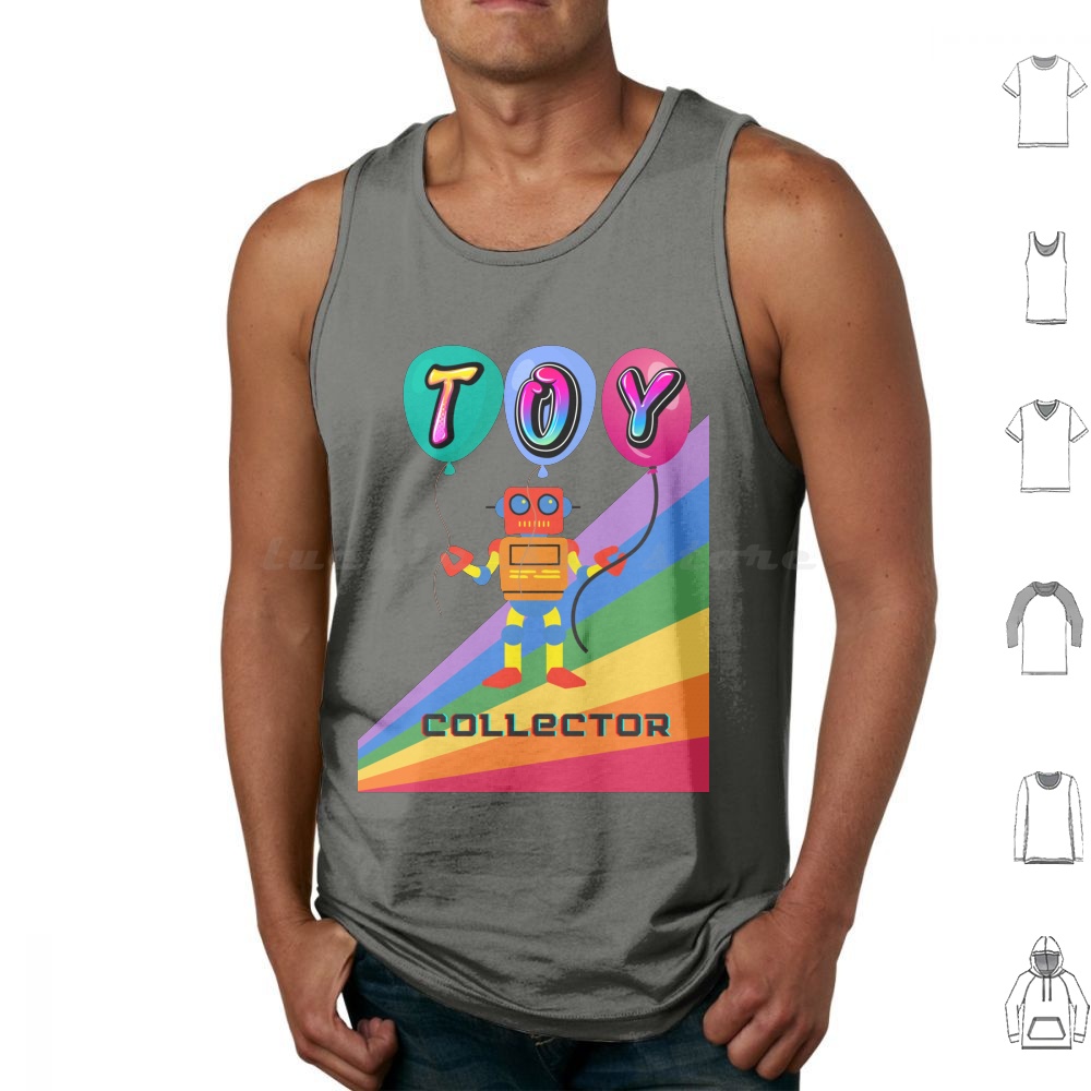 Vintage Toys Collector - เสื้อกล้ามลายพิมพ์สำหรับนักสะสมของเล่น แอ็คชั่นฟิกเกอร์ ของสะสม ของเล่นแนวเรโทร สนุก ย้อนยุค
