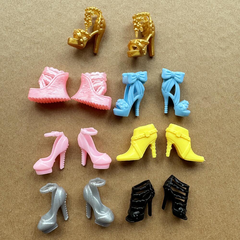 Vintage Collectible Barbies - รองเท้าบูทส้นสูงแฟชั่นวินเทจขนาด 1/6 สำหรับตุ๊กตาบาร์บี้ อุปกรณ์ตกแต่งบ้านตุ๊กตา ของเล่น DIY