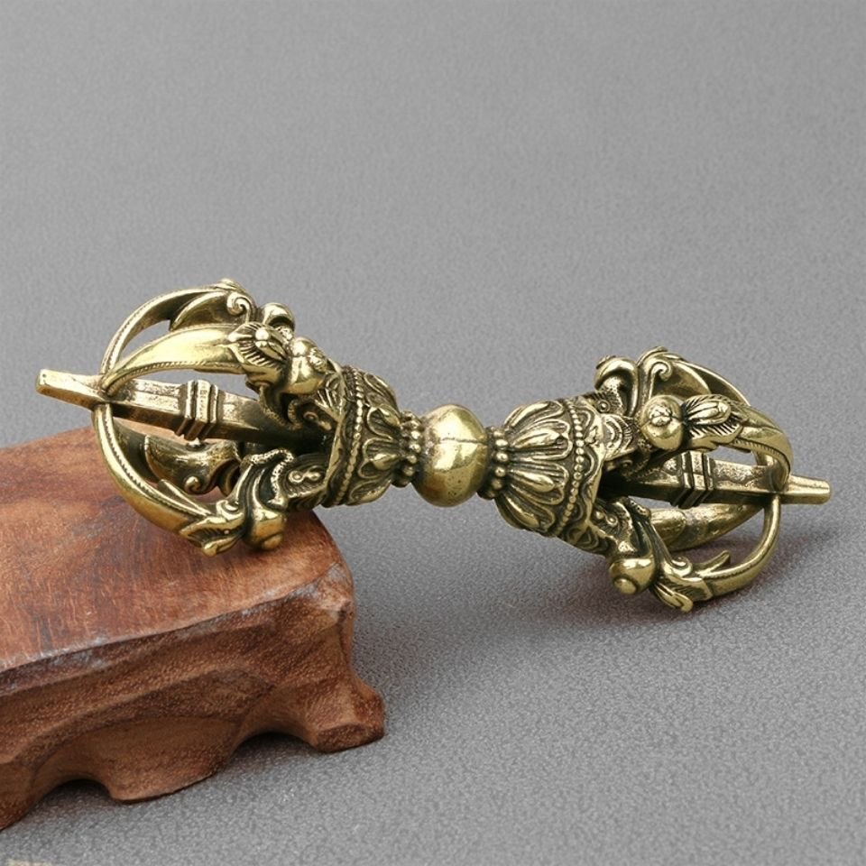 Collectible Vintage Tools - เครื่องมือวัชระทองเหลืองแท้สไตล์โบราณแบบทิเบต ของสะสมงานฝีมือ ตกแต่งบ้าน