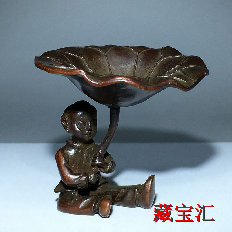 Vintage And Collectible Items - รูปปั้นทองสัมฤทธิ์ใบบัวโบราณสไตล์วินเทจ ของสะสมโบราณ งานฝีมือ ของตกแต่งบ้าน ที่วางเทียน ธูป