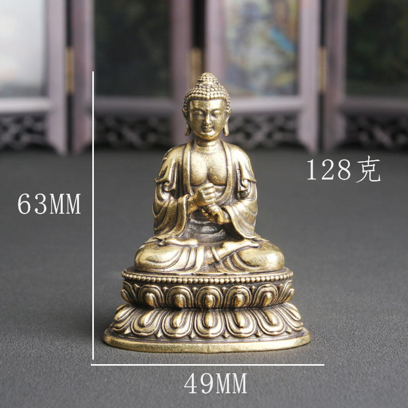 Vintage Collectible Ornaments - พระพุทธรูปไวโรคานะทองเหลืองแท้สไตล์วินเทจ ของตกแต่งบนโต๊ะทำงาน ชุดเทพผู้พิทักษ์ทั้งแปด งานฝีมือสะสม ของโบราณ งานทองเหลือง