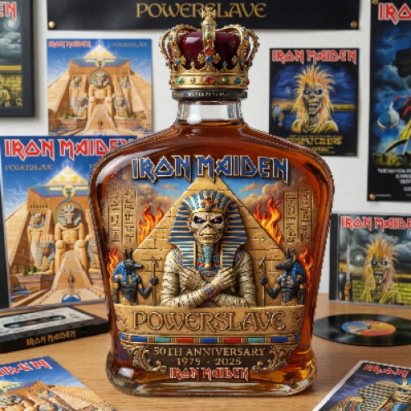 Vintage Collectible Liquor Bottles - ขวดเหล้ารูปมัมมี่สไตล์วินเทจร็อค แก้วดีไซน์สร้างสรรค์สำหรับสะสมวิสกี้ บูร์บอง และตกแต่งบาร์