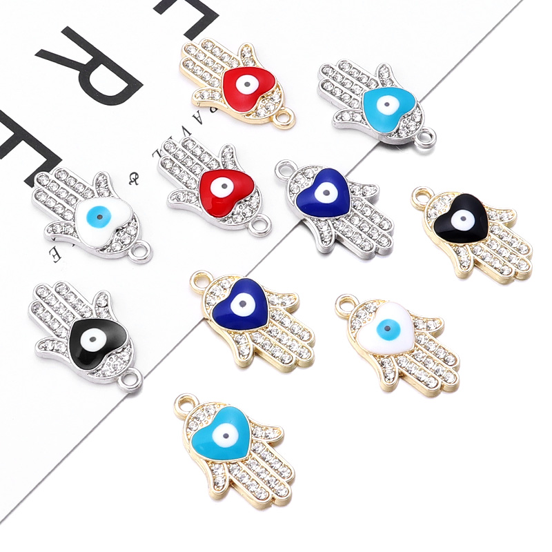 10 ชิ้น/ล็อต จี้รูปมือพร้อมตาค - Vintage Jewelry Collection บทวิจารณ์และราคา