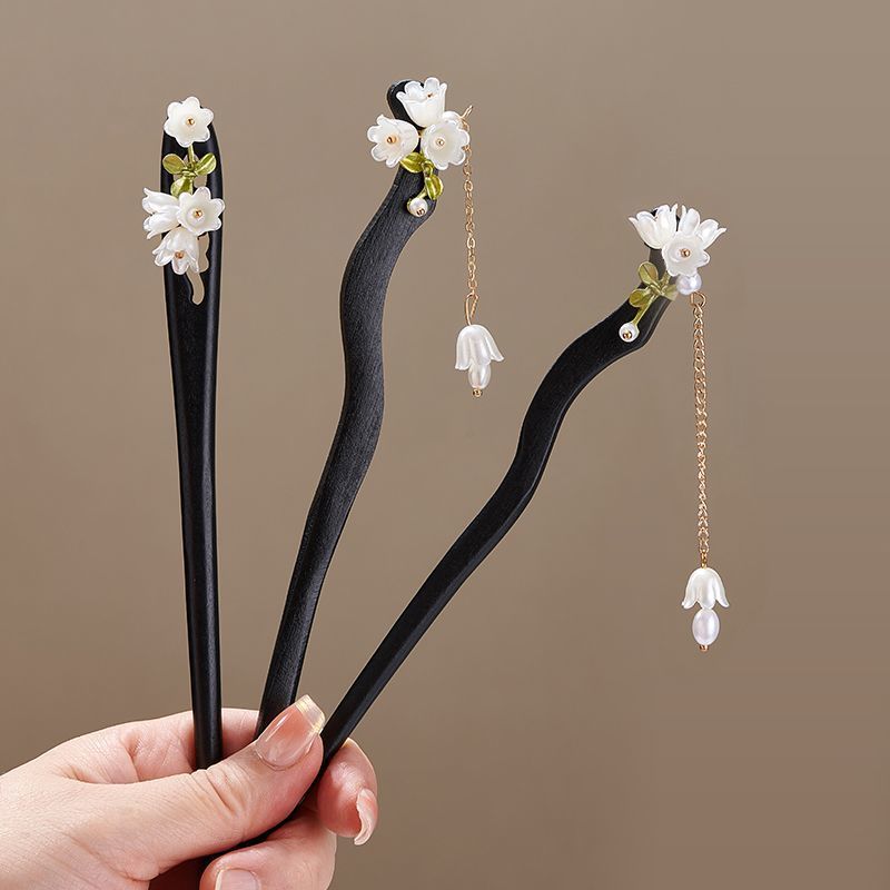 กิ๊บติดผมไม้รูปดอกไม้สไตล์วินเ - Vintage Jewelry Collection บทวิจารณ์และราคา