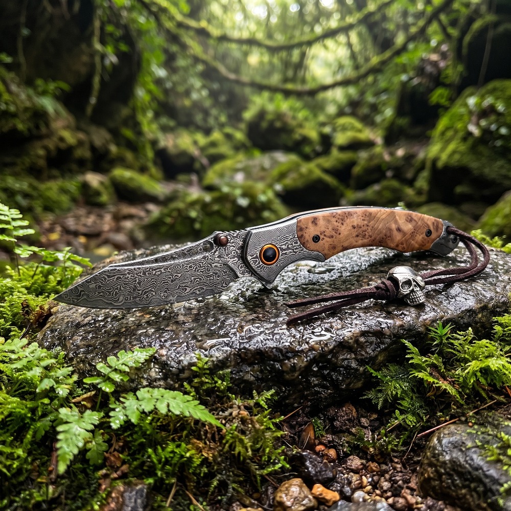 มีดพับลายดามัสกัส ความแข็งสูง  - Vintage Collectible Knives บทวิจารณ์และราคา