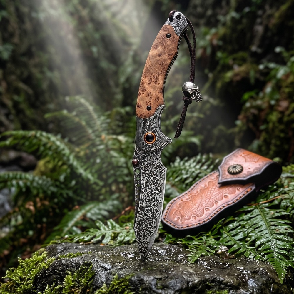 มีดพับลายดามัสกัส ความแข็งสูง  - Vintage Collectible Knives บทวิจารณ์และราคา