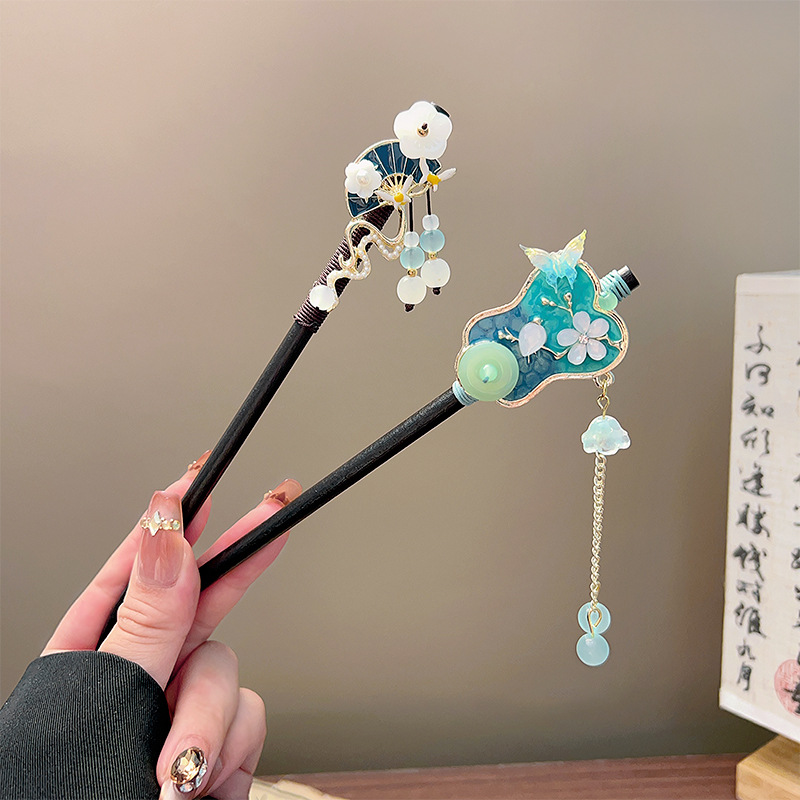 กิ๊บติดผมพู่ห้อยแบบคลาสสิก สีด - Vintage Jewelry Collection บทวิจารณ์และราคา