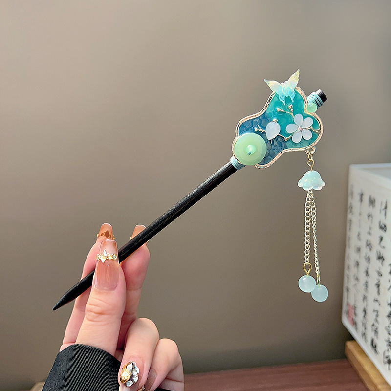 กิ๊บติดผมพู่ห้อยแบบคลาสสิก สีด - Vintage Jewelry Collection บทวิจารณ์และราคา