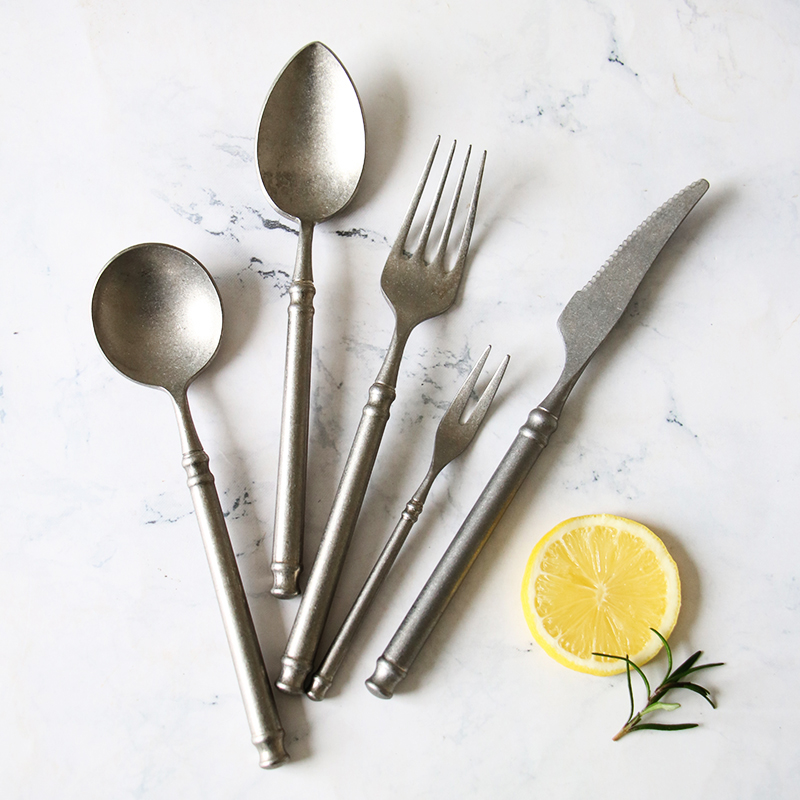 Retro ขัด 304 สแตนเลสสตีล Flat - Vintage Collectible Spoons บทวิจารณ์และราคา