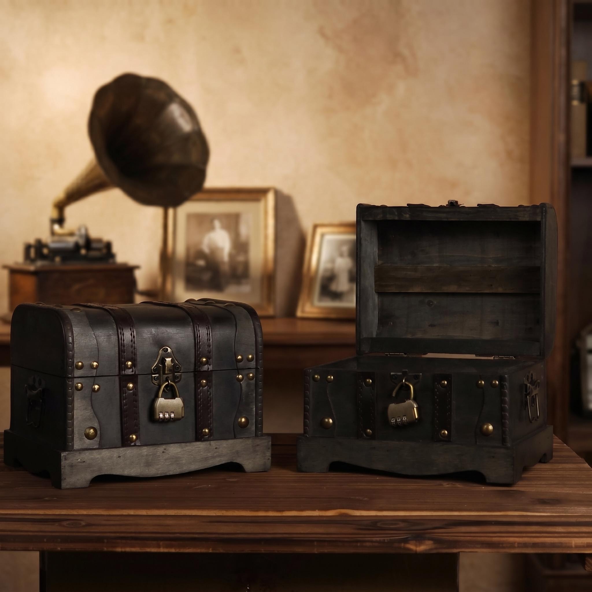 กล่องสมบัติไม้โบราณขนาดใหญ่พิเ - Collectible Vintage Tools บทวิจารณ์และราคา